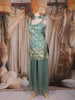 Teal Green Zari Woven Design Silk Palazzo Suit with Dupatta