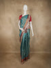 Teal Green Zari Woven Design Tissue Silk Saree with Designer Border