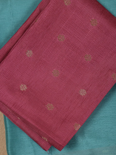 Teal Blue Antique Gold Zari Border Mysore Silk Saree - Diadem