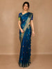 Teal Blue Butta Woven Design Pure Banarasi Saree