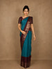 Teal Blue Butta Woven Pure Kanchipuram Silk Saree