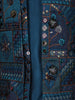Teal Blue Cotton Floral Embroidery Sherwani And Pant Set - Diadem