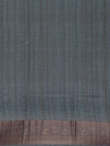Teal Blue Floral Designed Chanderi Cotton Saree - Diadem