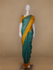Teal Blue Floral Designed Soft Silk Saree - Diadem