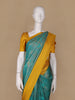 Teal Blue Floral Designed Soft Silk Saree - Diadem