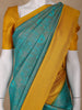 Teal Blue Floral Designed Soft Silk Saree - Diadem