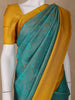 Teal Blue Floral Designed Soft Silk Saree - Diadem