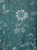 Teal Blue Floral Printed Cotton Salwar Suit - Diadem