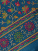 Teal Blue Floral Prints Fancy Cotton Saree - Diadem
