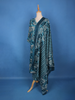 Teal Blue Floral and Striped Printed Design Cotton Salwar Suit - Diadem