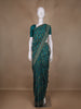 Teal Green Floral Designed Chanderi Cotton Saree - Diadem
