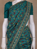 Teal Green Floral Designed Chanderi Cotton Saree - Diadem
