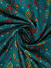 Teal Green Floral Designed Chanderi Cotton Saree - Diadem