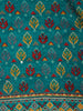 Teal Green Floral Designed Chanderi Cotton Saree - Diadem
