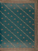 Teal Green Floral Embellished Chiffon Saree - Diadem