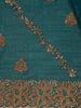 Teal Green Floral Embellished Chiffon Saree - Diadem