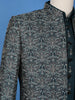 Teal Green Floral Embroidered Jacquard Sherwani Suit - Diadem