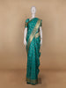 Teal Green Floral Motifs Zari Weaving Soft Silk Saree - Diadem