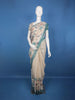 Teal Green Kalamkari Inspired Floral Printed Cotton Saree - Diadem