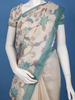 Teal Green Kalamkari Inspired Floral Printed Cotton Saree - Diadem