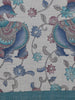 Teal Green Kalamkari Inspired Floral Printed Cotton Saree - Diadem