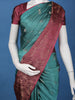 Teal Green Maroon Zari Woven Silk Saree - Diadem