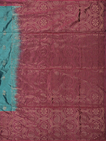 Teal Green Maroon Zari Woven Silk Saree - Diadem