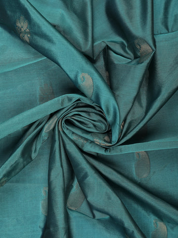 Teal Green Maroon Zari Woven Silk Saree - Diadem
