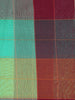 Teal and Maroon Checked Design Cotton Saree with Contrast Border