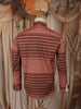 Terracotta Brown Striped Woven Design Cotton Formal Wear Full Sleeve Men Shirt