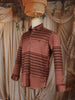 Terracotta Brown Striped Woven Design Cotton Formal Wear Full Sleeve Men Shirt