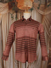 Terracotta Brown Striped Woven Design Cotton Formal Wear Full Sleeve Men Shirt