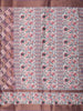 Terracotta Plum Purple Abstract Printed Design Semi Tussar Saree