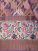 Terracotta Plum Purple Abstract Printed Design Semi Tussar Saree