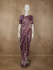 Terracotta Plum Purple Abstract Printed Design Semi Tussar Saree