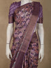 Terracotta Plum Purple Abstract Printed Design Semi Tussar Saree