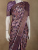 Terracotta Plum Purple Abstract Printed Design Semi Tussar Saree