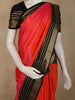 Tomato Red Butta Woven Design Pure Kanchipuram Silk Saree with Contrast  Peacock Motif Zari Border