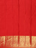 Tomato Red Floral Zari Woven Design Pure Kanchipuram Silk Saree
