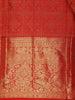 Tomato Red Floral Zari Woven Design Pure Kanchipuram Silk Saree