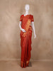 Tomato Red Floral Zari Woven Design Pure Kanchipuram Silk Saree