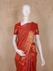 Tomato Red Floral Zari Woven Design Pure Kanchipuram Silk Saree