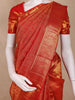 Tomato Red Floral Zari Woven Design Pure Kanchipuram Silk Saree