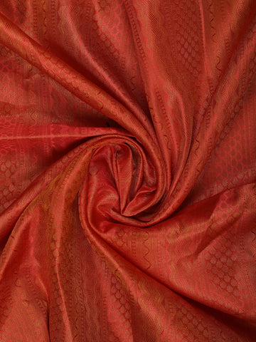 Tomato Red Geometric Design Zari Woven Soft Silk Saree - Diadem