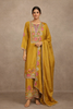 Mustard Yellow Floral Design Georgette Palazzo Salwar Suit