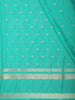 Tropical Aqua Teal Blue Butta Zari Woven Design Banarasi Saree