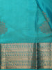 Turquoise Aqua Blue Floral Butta Zari Woven Design Pure Kanchipuram Silk Saree with Zari Border