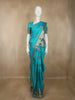 Turquoise Aqua Blue Floral Butta Zari Woven Design Pure Kanchipuram Silk Saree with Zari Border