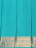 Turquoise Aqua Blue Floral Butta Zari Woven Design Pure Kanchipuram Silk Saree with Zari Border