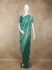 Turquoise Green Banarasi Saree with Floral Design And Designer Border
